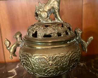 Smaller brass Chinese censer