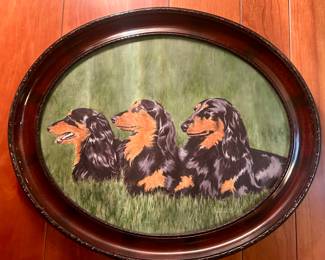 Painting of 3 dogs by Caroline Edwards