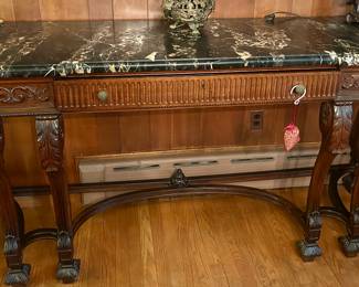 French marble top console table