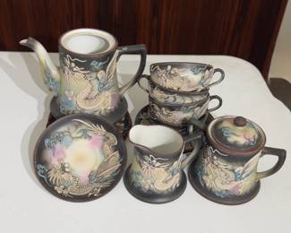 Amazing Vintage Dragon Tea Set - 14 Pieces