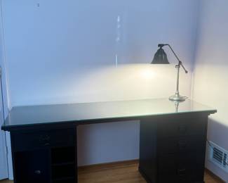 3 Piece Pottery Barn Desk w/Glass Top