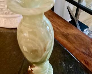20th Century Solid Onyx Urn Curved Vase