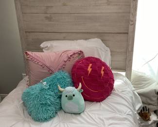White Washed twin headboard