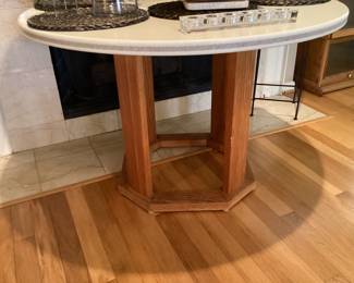 Round breakfast Corian top table