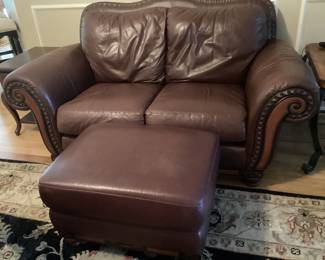 Leather love seat