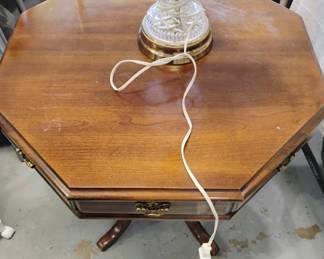 Octagon lamp table $35 crystal lamp $15. There are 2 lamps