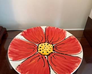 Hand painted Poppy Serving Plate
