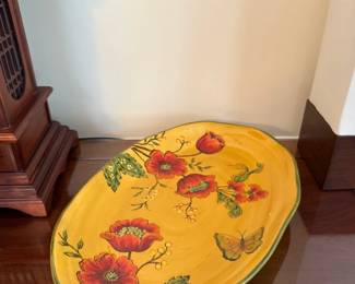 Poppy Gold Oval Serving Platter by Maxcera Corp