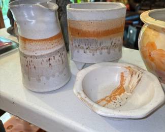 Stoneware Glazed Pottery pitcher bowl