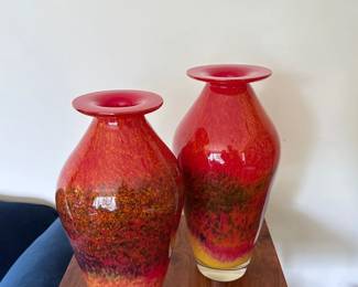 12.5" tall hand blown art glass