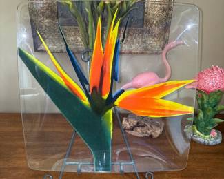 Bird of Paradise Clear square plate