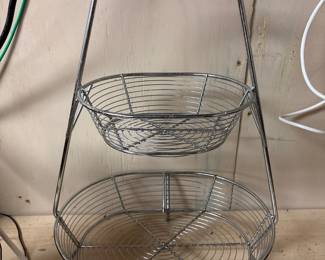 2 tier stainless steel fruit basket