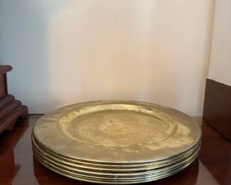 Wallace Silversmiths Brass Plated Chargers