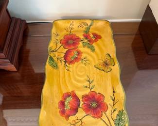 Poppy Gold Rectangle Serving Platter by Maxcera Corp