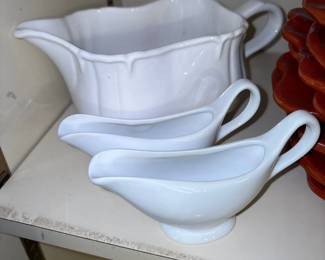white porcelain gravy boats - Johnson Brothers