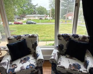 Noble House Dior Fabric Floral Club Accent Chair