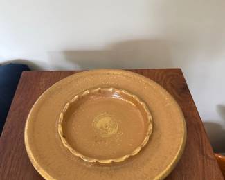 vintage Ashtray Stangl Pottery Gold Mid Century Modern 10"