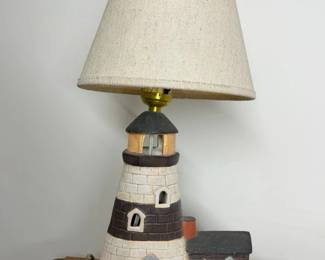 140 Ceramic Vintage Lighthouse Table Lampmin