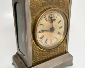 140 Waterbury Vintage Skeleton Case Table Clock min