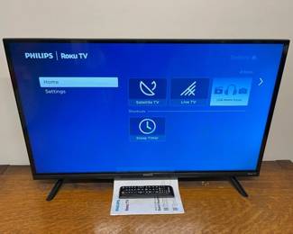 140 Philips 32In. Roku Smart HD LCD TV 2024min
