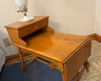 140 Maple Drop Leaf Storage Side Table min