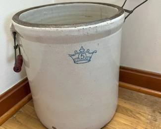 140 Robinson Ransbottom 5Gal. Stoneware Crock With Handlesmin