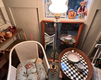 Wicker, Floor Lamp, Mackenzie Childs Tray
