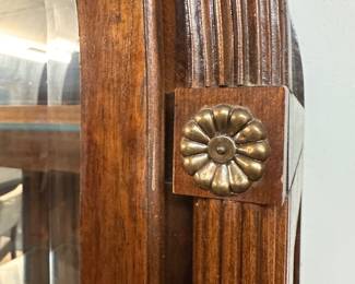 Arch Top Glass Curio Cabinet - antique