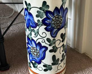 Painted Umbrella Stand, Floor Vase