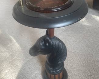 vintage horse head standing ash tray   great find !!