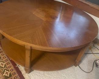 mid century low round 2 tier coffee table