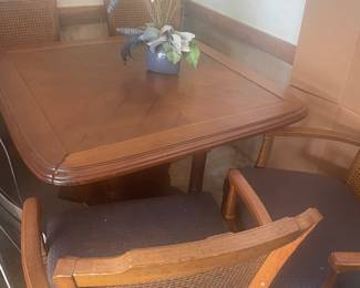 retro wood dinette set w/ 4 chairs
