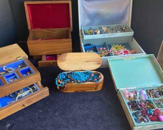 Costume Jewelry And Boxes