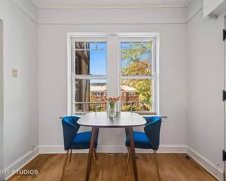 New breakfast table and chairs; assembled but never used (staging only) Table Dimension = 30'' H X 35.75'' W X 35.75'' D; Weight = 37.48 lb.; Chair dimensions =
30'' H X 20'' W X 19.5'' D