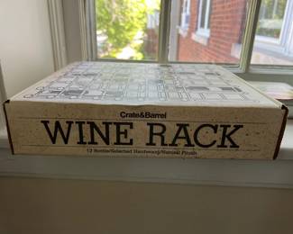 New in box Crate & Barrel wooden wine rack