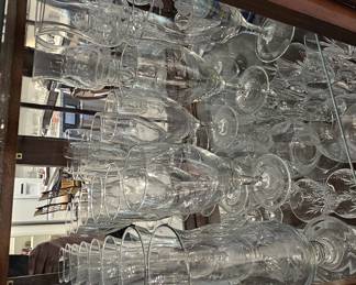 Princess house crystal champagne, wine and various styles and size of glasses,