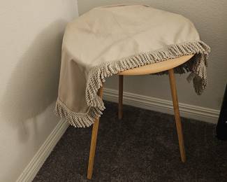 Side table with table cloth