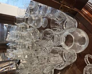 Princess house crystal champagne, wine and various styles and size of glasses,