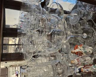Princess house crystal champagne, wine and various styles and size of glasses,