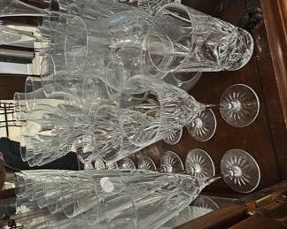 Princess house crystal champagne, wine and various styles and size of glasses,