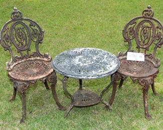 1068 French Style Cast Iron Outdoor Set 75.00