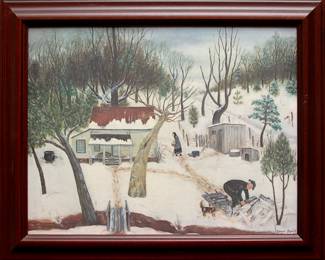 1086 Queena Stovall Print on Canvas Cabin on Triple Oaks 125.00
