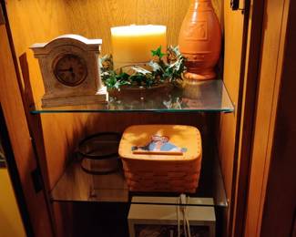 glass hutch with touch sensor on the door hinge