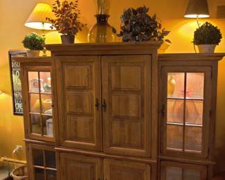 Televison display hutch. Can be converted into modern cabinet