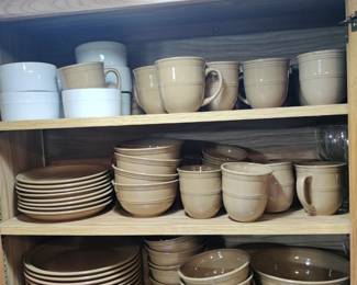 large dish set in tan