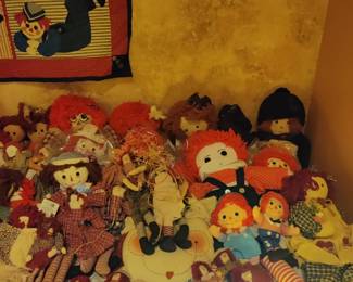 Raggedy Ann and Andy doll collection Mostly antique and vintage and some handmade