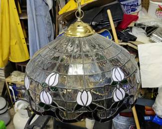 leaded glass chandelier