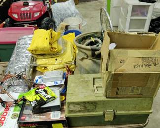 fishing supplies and raincoats