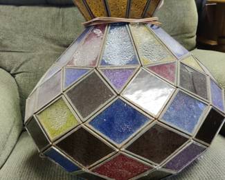 Stained glass hanging lamp
