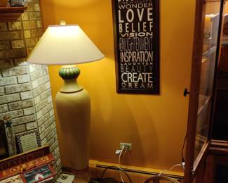 Floor lamp and artwork